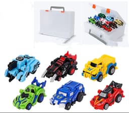 image-Creative Jumping Warrior Deformation Battle Toy Car Bounce Transformation Robot New Anime PVC Action Figures Boys Toys Game Set