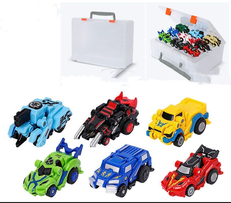 image-Creative Jumping Warrior Deformation Battle Toy Car Bounce Transformation Robot New Anime PVC Action Figures Boys Toys Game Set