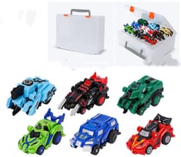 image-Creative Jumping Warrior Deformation Battle Toy Car Bounce Transformation Robot New Anime PVC Action Figures Boys Toys Game Set