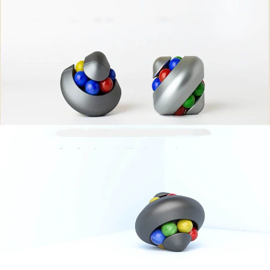 image-Puzzle Fun Mind-Tickling Health Decompression Kid Toy Rotating Magic Bean Fingertip Cube Gyro Rubik's Cube Brain Training Toy