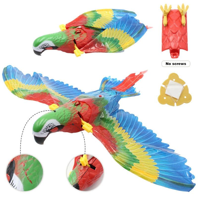 image-Simulation Bird Cat Interactive Pet Toys Hanging Eagle Flying Teasering Play Kitten Dog Toys Animals Cat Accessories Supplies