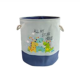 image-Foldable Cartoon Toy Storage Basket Cotton Linen Storage Bucket Baby Dirty Clothes Basket Lou