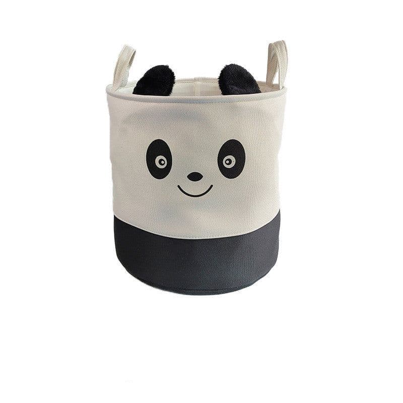 image-Foldable Cartoon Toy Storage Basket Cotton Linen Storage Bucket Baby Dirty Clothes Basket Lou
