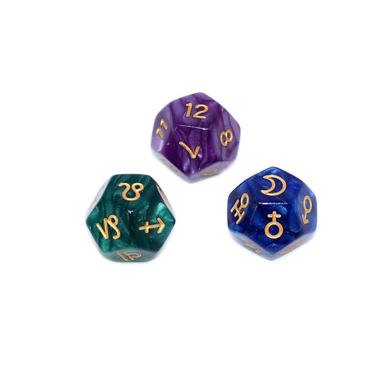 image-Twelve Constellation Dice Set Casual Party Divination Die Game Sieve Astrology Board Game Props