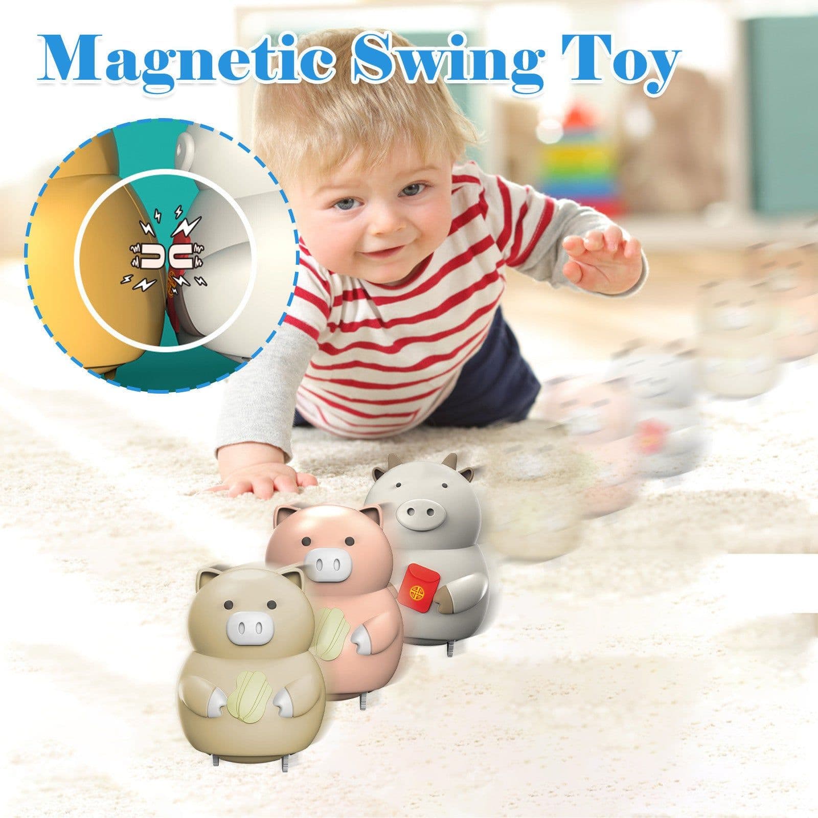 image-Rocking Animal Toys Magnetic Electric Walking Set Perfect Interactive Gift
