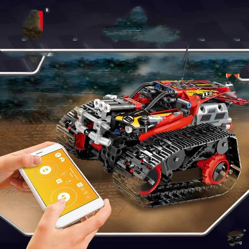 image-Remote Control Car Tracked Programming Racing Children Assembling
