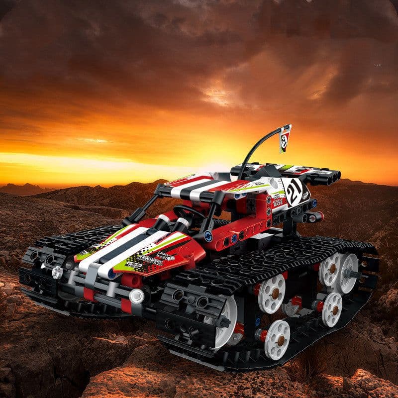 image-Remote Control Car Tracked Programming Racing Children Assembling