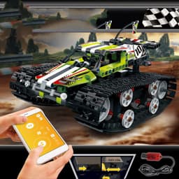image-Remote Control Car Tracked Programming Racing Children Assembling