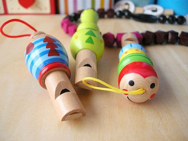 image-Cartoon Animal Whistle Baby Wooden Musical Toy