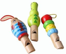 image-Cartoon Animal Whistle Baby Wooden Musical Toy