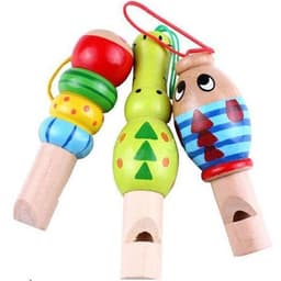 image-Cartoon Animal Whistle Baby Wooden Musical Toy