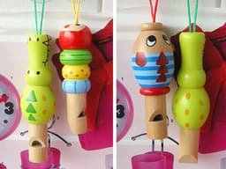 image-Cartoon Animal Whistle Baby Wooden Musical Toy