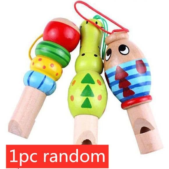 image-Cartoon Animal Whistle Baby Wooden Musical Toy