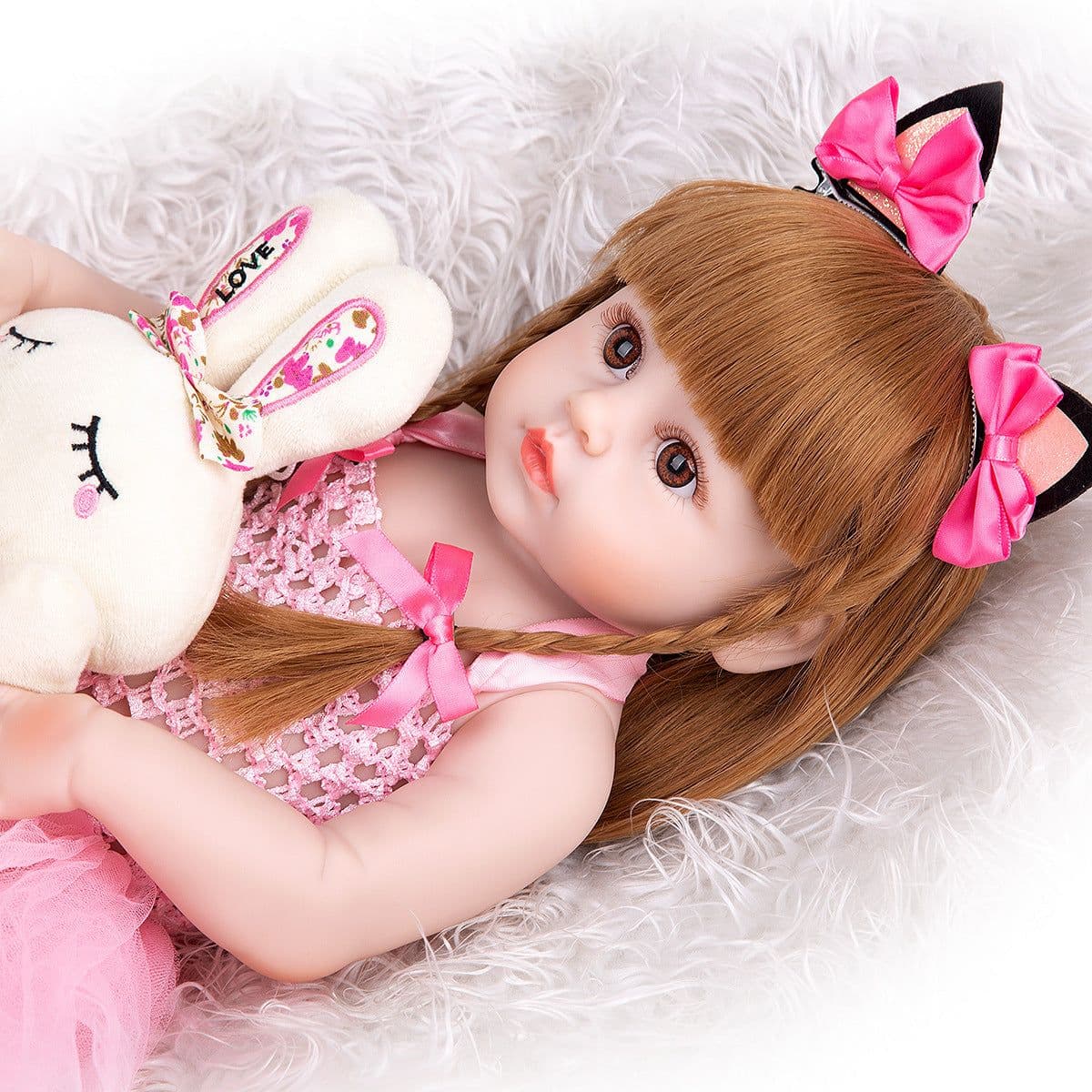 image-KEIUMI 48cm Full Silicone Girl Reborn Baby Simulation Baby Reborn Baby