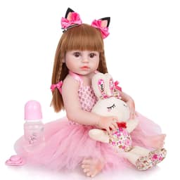 image-KEIUMI 48cm Full Silicone Girl Reborn Baby Simulation Baby Reborn Baby