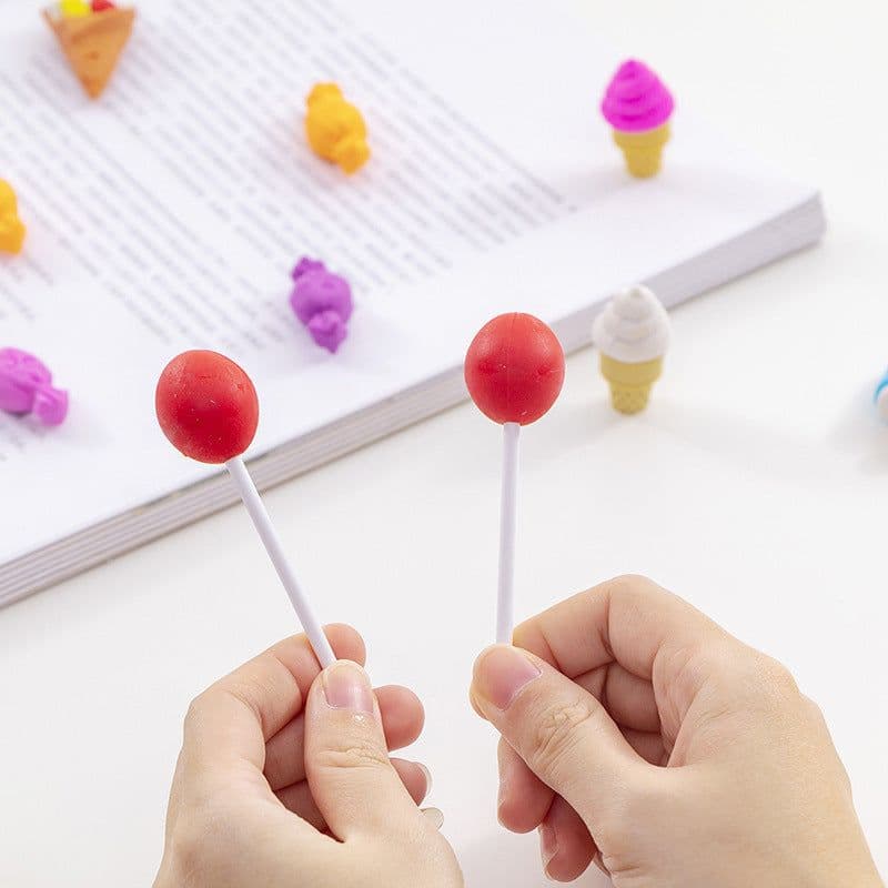 image-Creative Cute Snack Shape Eraser School Supplies Cartoon Eraser Sassafras