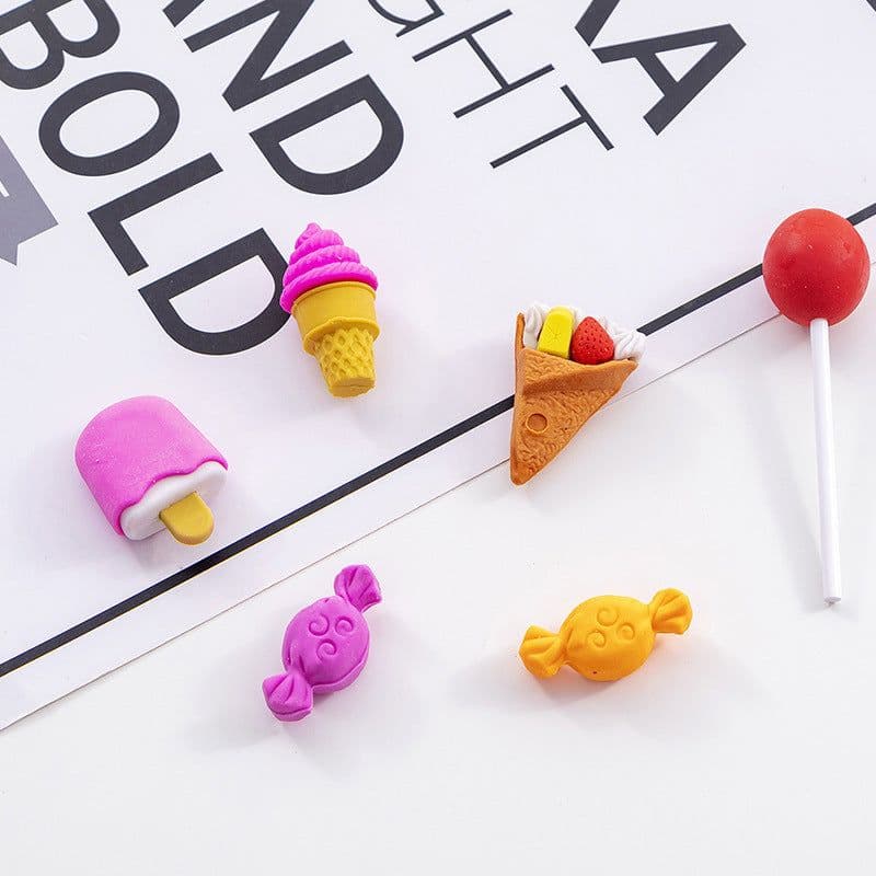 image-Creative Cute Snack Shape Eraser School Supplies Cartoon Eraser Sassafras