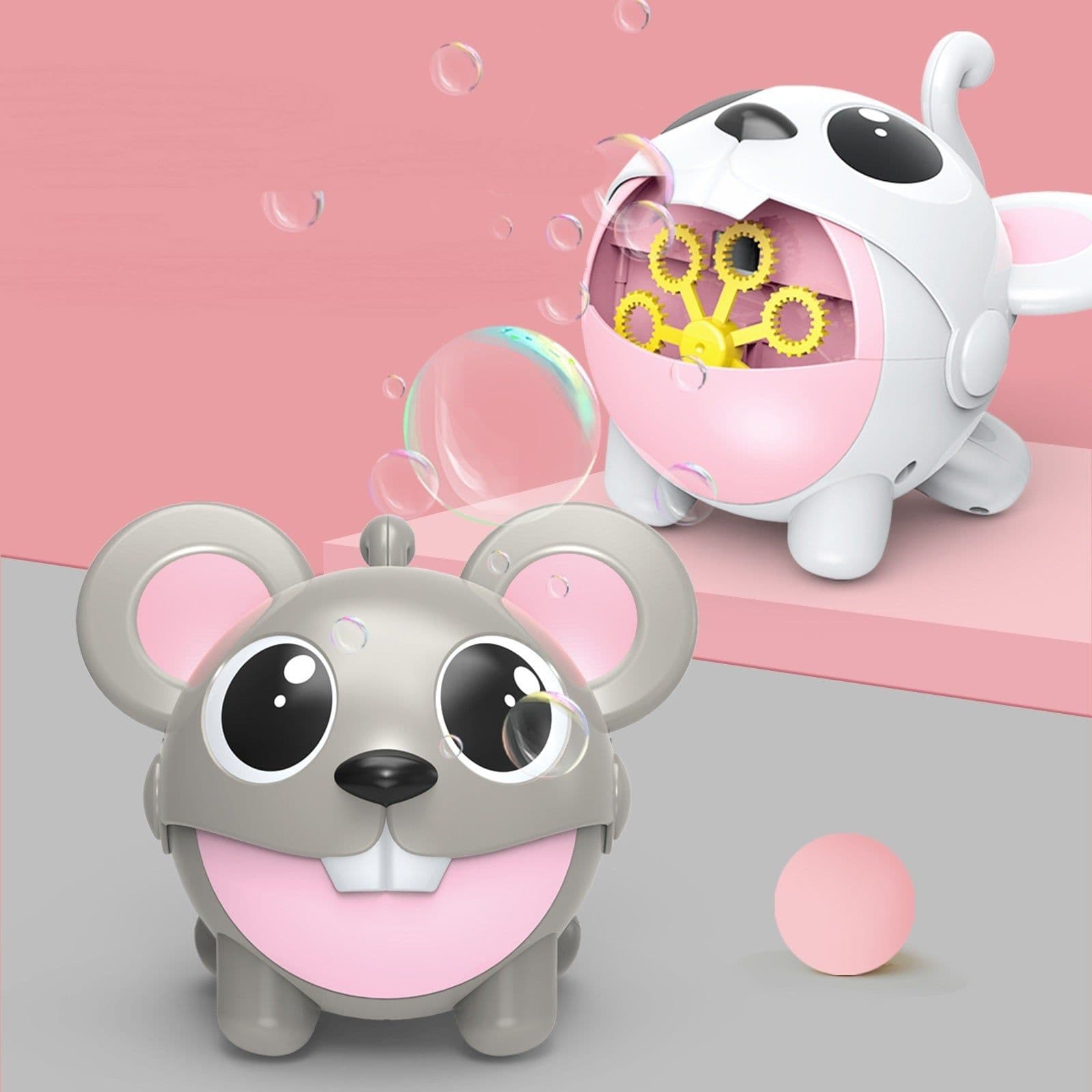 image-Automatic Cute Bubble Machine Soap Bubble Blower Outdoor Kids Electric Bubble Blowing Toy For Kids