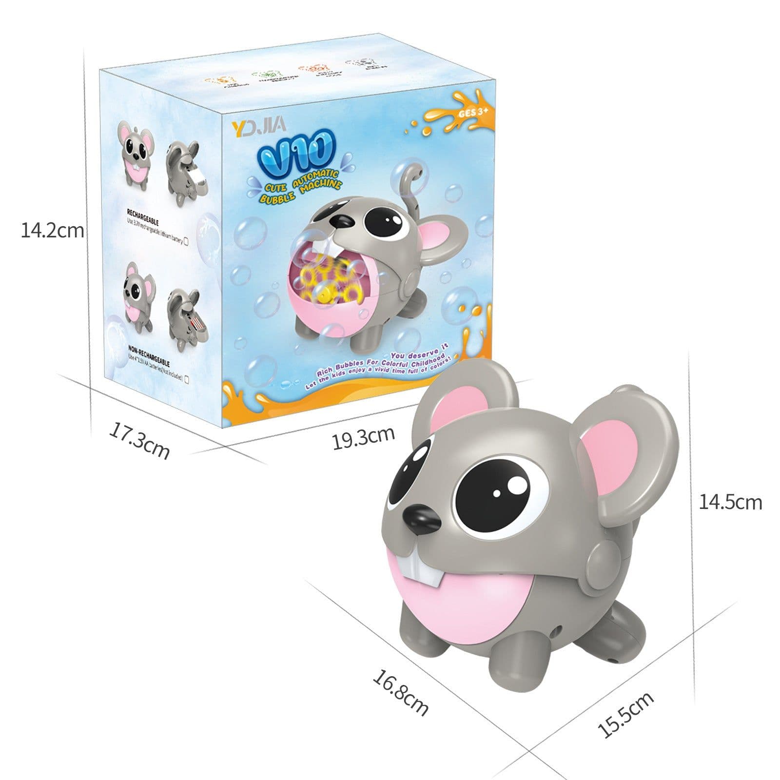 image-Automatic Cute Bubble Machine Soap Bubble Blower Outdoor Kids Electric Bubble Blowing Toy For Kids