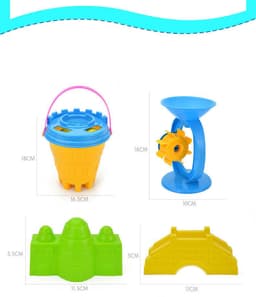 image-25-Piece Castle Bucket Sand Pool For Playing With Beach Bucket Shovel