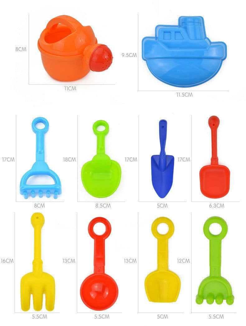 image-25-Piece Castle Bucket Sand Pool For Playing With Beach Bucket Shovel