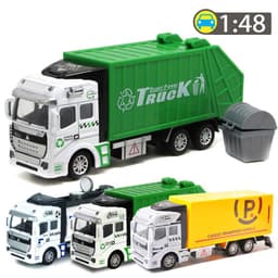 image-Children's Toy Alloy Pull Back Engineering Truck, Mixer Truck, Garbage Truck
