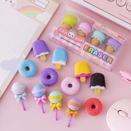 image-Creative Primary School Prize Eraser Dessert Cute Cartoon Childrens Gifts School Supplies Kindergarten Eraser