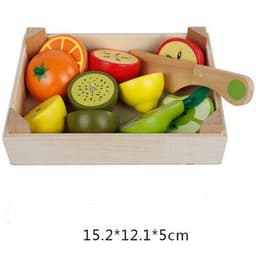 image-Wooden Children's Educational Early Education Toys Simulation Fruits Cut To See Vegetables