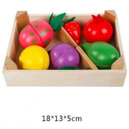 image-Wooden Children's Educational Early Education Toys Simulation Fruits Cut To See Vegetables