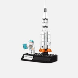 image-Rocket Airplane Particle Assembled Building Blocks Children's Educational Toys