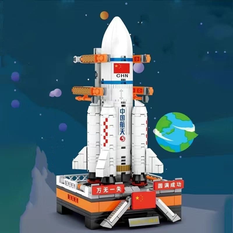 image-Rocket Airplane Particle Assembled Building Blocks Children's Educational Toys