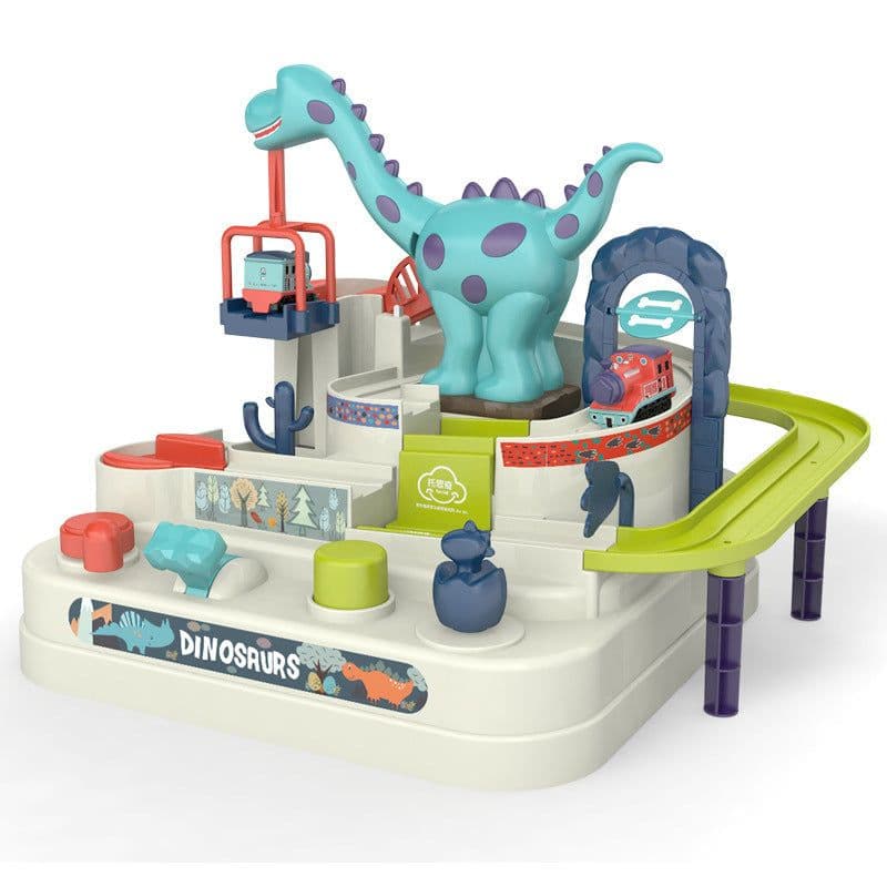 image-Tosiqi Dinosaur Adventure Toy Car Train Pass Track Slide Manual Educational Toys