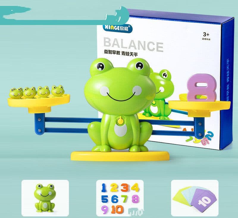 image-Hinger Children's Montessori Early Education Digital Educational Kindergarten 3 Toys Mathematical Thinking Enlightenment Frog Scale