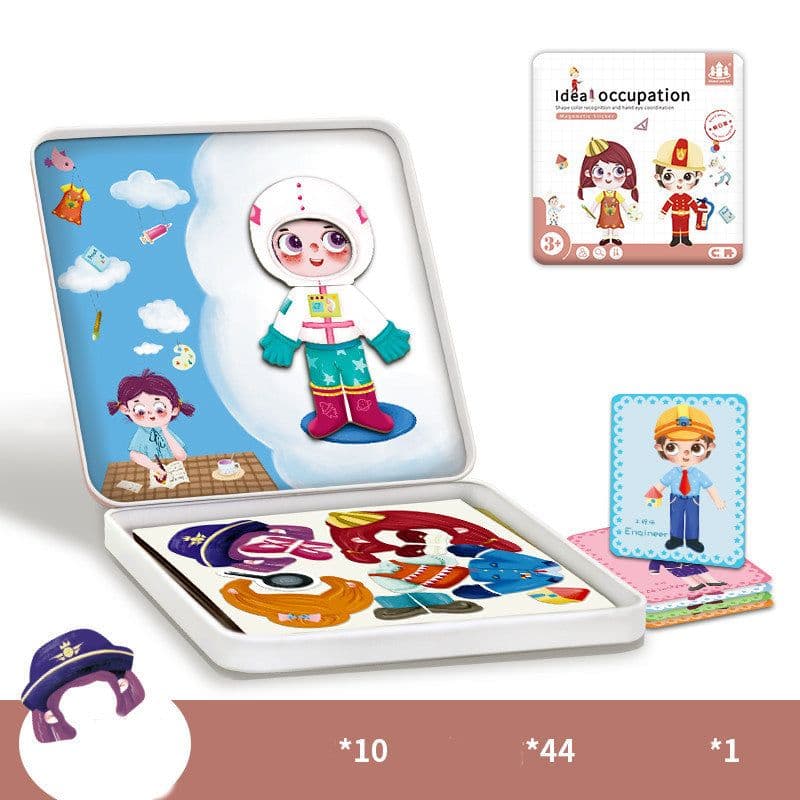 image-Magnetic puzzle children''s educational toys magnetic stickers 2-3 years old 6-year-old girls boys kindergarten early education wooden board