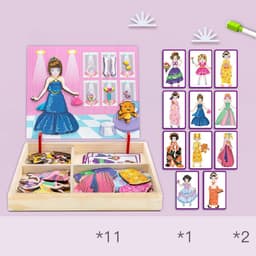 image-Magnetic puzzle children''s educational toys magnetic stickers 2-3 years old 6-year-old girls boys kindergarten early education wooden board