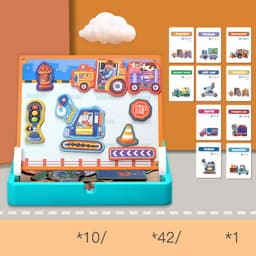 image-Magnetic puzzle children''s educational toys magnetic stickers 2-3 years old 6-year-old girls boys kindergarten early education wooden board