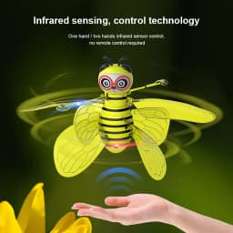image-Mini Flying Ball Bee Toys - Rc Infrared Induction Drone Helicopter With Shinning Gesture Sensing Bee Flying Vehicle