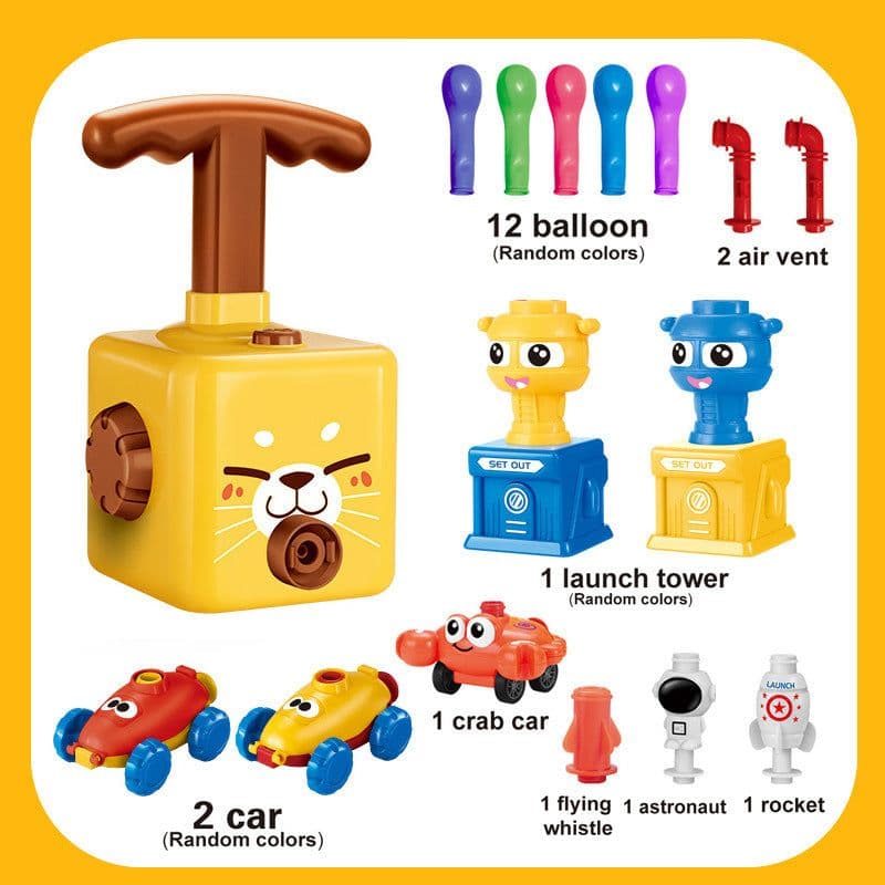 image-Play House Toy Aerodynamic Pressure Pumping Balloon Car