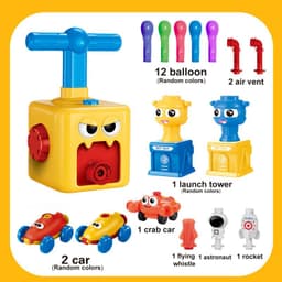 image-Play House Toy Aerodynamic Pressure Pumping Balloon Car