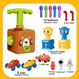 image-Play House Toy Aerodynamic Pressure Pumping Balloon Car