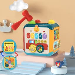 image-Baby Six-sided Box Power Box Early Learning Cognitive Building Block Toys