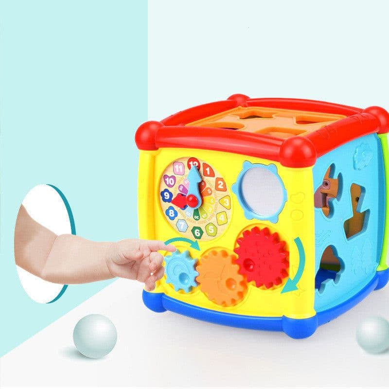 image-Baby Six-sided Box Power Box Early Learning Cognitive Building Block Toys