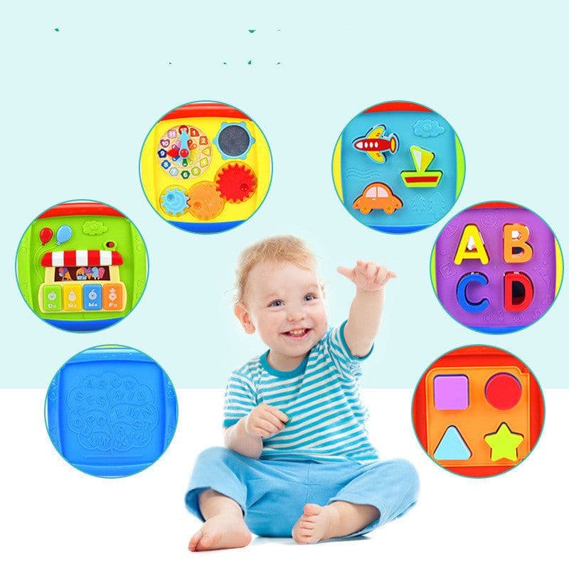 image-Baby Six-sided Box Power Box Early Learning Cognitive Building Block Toys