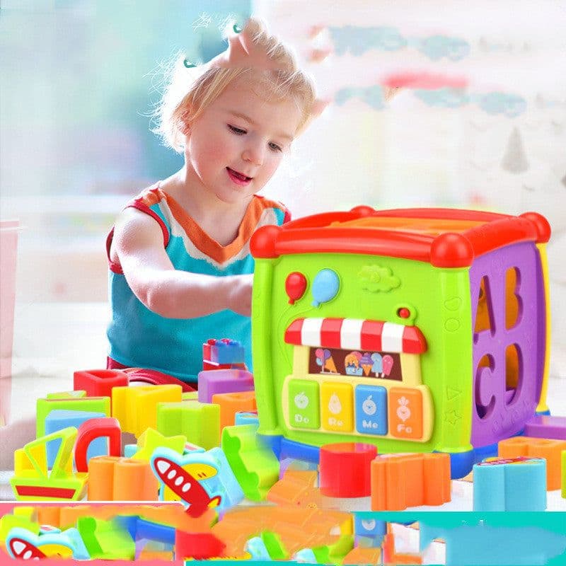 image-Baby Six-sided Box Power Box Early Learning Cognitive Building Block Toys