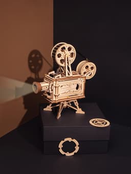 image-If The State KL501 601 Wooden Puzzles Play 3D Puzzle Assembling The Old Projector, The Pendulum Clock DIY Gift