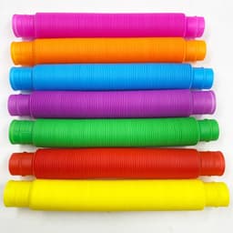 image-Colorful Plastic Tube Coil Children's Creative Magical Toy Circle Funny Toys Early Development Educational Folding Toy