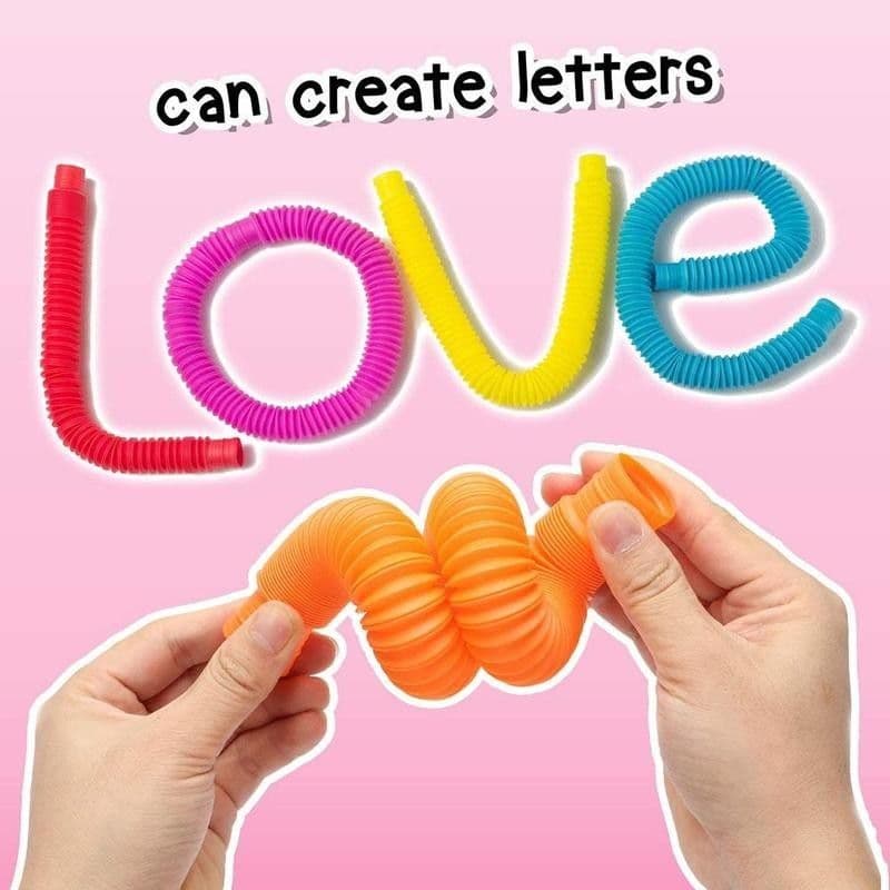 image-Colorful Plastic Tube Coil Children's Creative Magical Toy Circle Funny Toys Early Development Educational Folding Toy