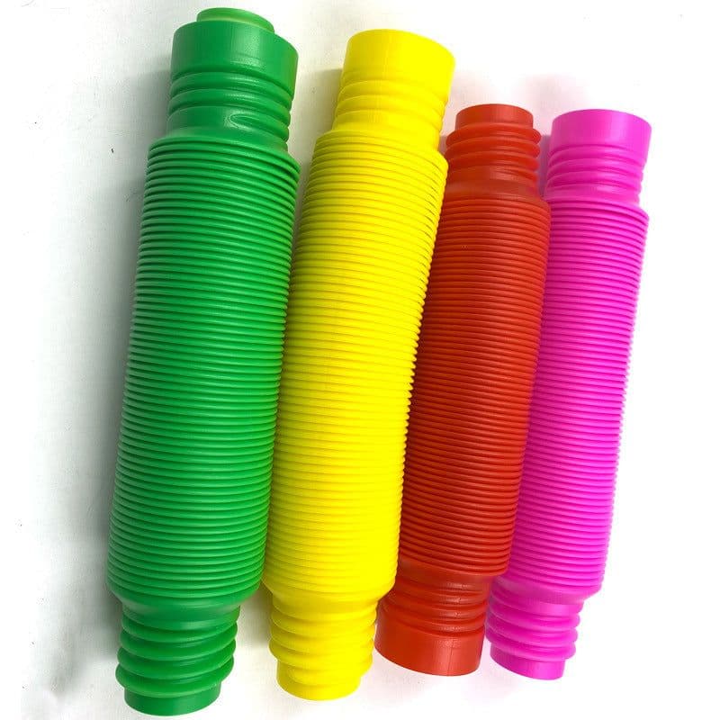 image-Colorful Plastic Tube Coil Children's Creative Magical Toy Circle Funny Toys Early Development Educational Folding Toy