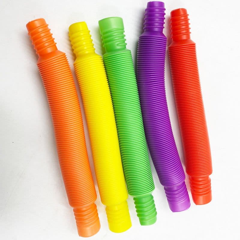 image-Colorful Plastic Tube Coil Children's Creative Magical Toy Circle Funny Toys Early Development Educational Folding Toy