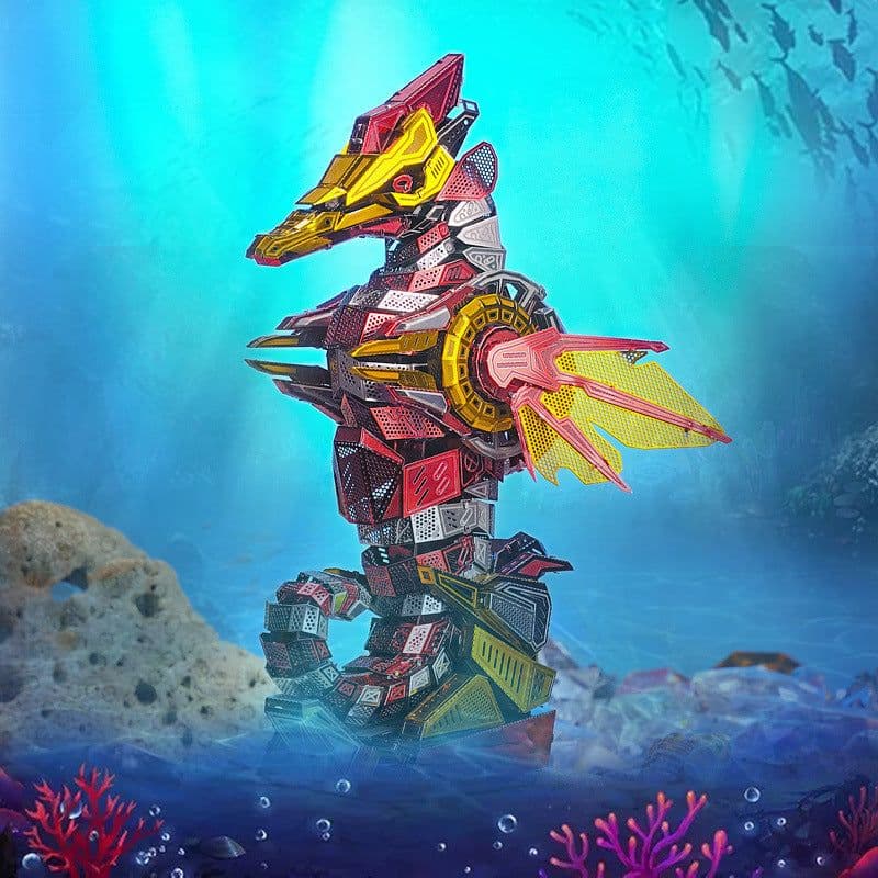 image-Dragon Sense Microworld Sea Horseman DIY Creative Gift Toy Metal Puzzle Toy